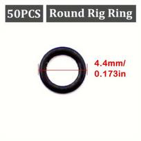 Žvejybos sistemėlių apvalūs žiedai 4.4mm, 50 vnt., 50vnt-Apvalus-4,4mm