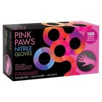 Nitrilinės, rožinės pirštinės Framar Pink Paws, M dydis, 100 vnt.