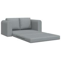 grindų sofa-lova 2-in-1 Šviesiai pilka 148x71x83 cm audinys
