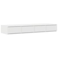 Lovos stalčiai Balti 120x36,5x16,5 cm Išdirbtas medis