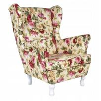 ARI PRINT Skandinaviškas fotelis su ausinėmis Šeimos baldai English roses beige