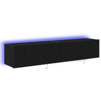 Televizorių sieniniai baldai su LED apšvietimu 2 vnt Juoda 80x35x31 cm