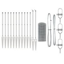vidaXL Tvora su stulpais Sidabro 0,8 x 25 m Plienas
