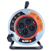 Metalinis ritinis ilgintuvas Black, juodas, 25 m