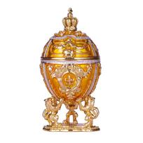 Faberge stiliaus kiaušinis, papuošalų dėžutė, geltona