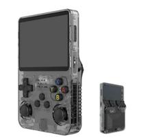 Žaidimų konsolė R36S Retro vaizdo delninė žaidimų konsolė, skirta 64G ir 1500 klasikiniams žaidimams, juoda