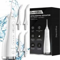 Belaidis burnos irigatorius DentiPro SWF-03 su 4 režimais, 4 antgaliais, 300 ml talpa ir USB įkrovimu, baltas
