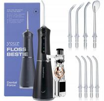 Belaidis burnos irigatorius DentalForce Floss Beastie DFOI8005BK, 400 ml, 5 režimai, 8 antgaliai, juodas