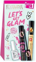 Kosmetikos rinkinys Eveline Cosmetics Lets Get Glam moterims: tušas + nagų kondicionierius + blakstienų kondicionierius
