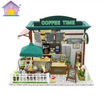 Kūrybiniai rinkinys "Pasigamink pats" miniatiūrinis namas 3D konstruktorius COFFEE TIME, 20x16x16 cm
