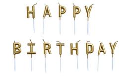 Žvakutės Happy Birthday, auksinės