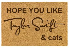 Vidaus durų kilimėlis kokosinis 40×60 cm „Hope You Like TAYLOR SWIFT & cats”