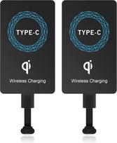 2 vnt. Usb C belaidžio įkrovimo imtuvas, itin plonas, su lipniu silikonu