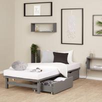 Lova, 90x200 cm, Pilka, Voodi, 90x200 cm, Hall