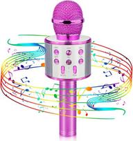 Geriausia dovana vaikams, belaidis karaoke mikrofonas Bluetooth gimtadienio dovana 4-12 metų mergaitei berniukui kalėdinės kalėdinės kojinės - rožinė raudona