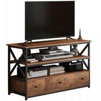 Lofto TV komoda rudos spalvos klasikinė svetainės spintelė 110 cm