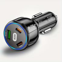 Automobilinis USB-C PD 90W įkroviklis, Juoda