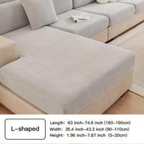 Elastinis aksominis sofos užvalkalas,  Šenilinė sofa įmontuota paklodė-šviesiai pilka
