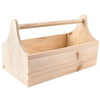 Creative Deco medinė įrankių dėžė | Medinė įrankių dėžė | Matmenys 34 x 18 x 20,5 cm (+/- 0,5 cm) | Natūrali dėžė su rankena | Įrankių maišelis | Dovanų komplektas