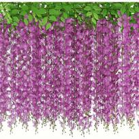 Dirbtinė Wisteria gėlių girlianda,  Rožinė Rožinė
