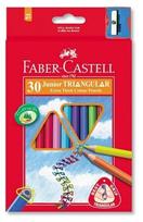 Spalvoti pieštukai Faber-Castell Jumbo 30-spalvų trikampiai+drožtukas