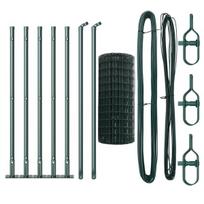 vidaXL Tvora su stulpais Žalia 0,6 x 10 m Plienas ir PVC
