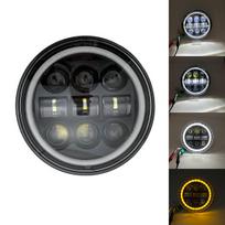 (Juodas G)5 3/4 colių apvalus motociklo LED priekinis žibintas 5,75 colio LED priekinis žibintas DRL, skirtas Motor Sportster Iron 883 1200 Dyna, (Juoda G)