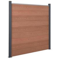 vidaXL Tvoros segmento rinkinys, rudos spalvos, 180x186cm, WPC