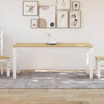 Valgomojo stalas corona, baltas, 180x90x75cm, pušies masyvas