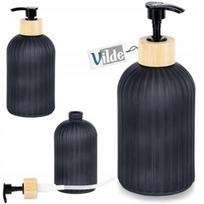 Stiklinis muilo dozatorius, juodas, 400 ml