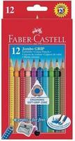 Spalvoti akvareliniai pieštukai Faber-Castell Grip Jumbo, 12 vnt.