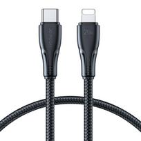 USB laidas Joyroom "A11" juodas "Type-C / Lightning" 25 cm (iki 20W)