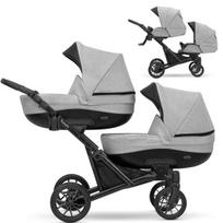 Vežimėlis dvyniams Kunert Booster 2in1 Gray