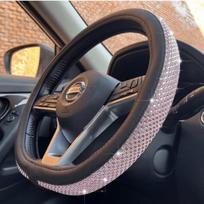 Prabangus kristalų deimantinis vairo užvalkalas automobiliui , Rožinė