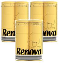 Geltonas tualetinis popierius Renova, 3 sluoksniai, 140 lapų, 16.1 metro, 3 x 6 ritiniai