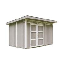Premium kokybės sodo namelis Timbela M904A, 237 x 279 x 412 cm, su dažų rinkiniu Tundra Grey