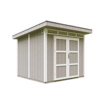 Premium kokybės sodo namelis Timbela M903A, 237 x 279 x 294 cm, su dažų rinkiniu Tundra Grey