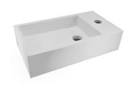 Praustuvas Wiesbaden Maria, Mažas kompozitinis praustuvas stačiakampio formos 40x22cm MARIA Solid Surface, baltas