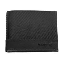 ZIPPO CARBON RANGE TRI-FOLD ODINĖ PINIGINĖ SU MONETŲ DYLIU, Juoda