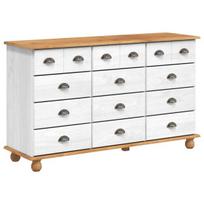 Stalčių komoda "ASKIM" Balta 79x40x133.5 cm Masyvo medžio pušis