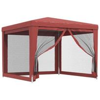 Proginė palapinė su 4 sienomis, HDPE, 3x3m, raudona, Raudona