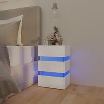 Naktinė spintelė su LED apšvietimu, 45x35x67 cm, balta