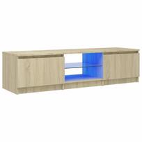 Televizoriaus spintelė su LED apšvietimu, 140x40x35,5 cm, ruda