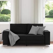 Dvivietė sofa Juoda 140 cm Dirbtinės odos