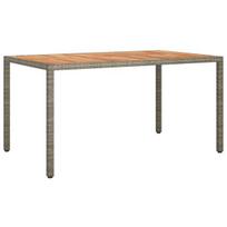 Lauko valgomojo stalas pilkas 150x90x75 cm Poliratanas