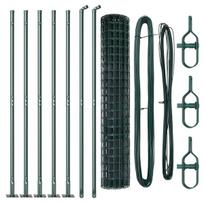 vidaXL Tvora su stulpais Žalia 1,4 x 10 m Plienas ir PVC