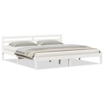 Lovos rėmas su galvūgaliu balta 180x210 cm tvirto pušies medžio