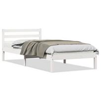 Lovos rėmas su galvūgaliu Baltos spalvos 90x210 cm Iš masyvo pušies