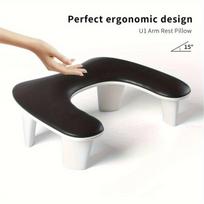 Ergonomiška nagų meno rankų pagalvėlė - patogi, neslystanti manikiūro atrama su nuimama pėdų parama. , Juoda
