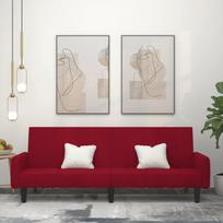 Dvivietė sofa-lova, raudonojo vyno spalvos, aksomas
